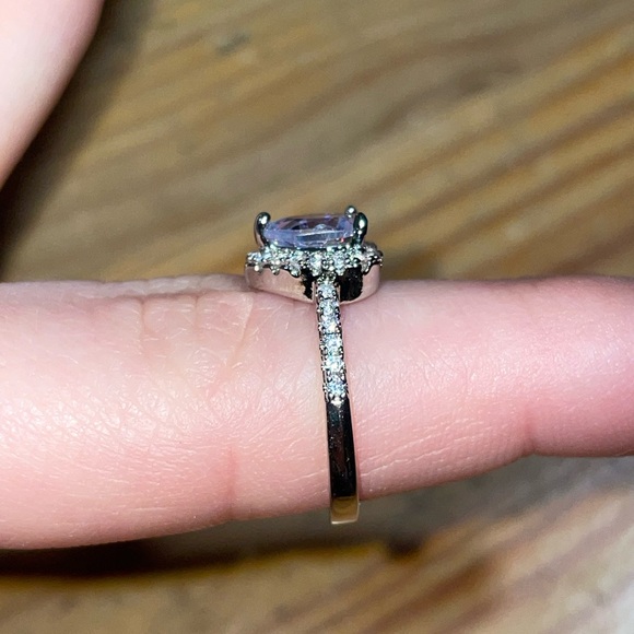 Cubic Zirconia Engagement Ring Heart Shape - Picture 10 of 13